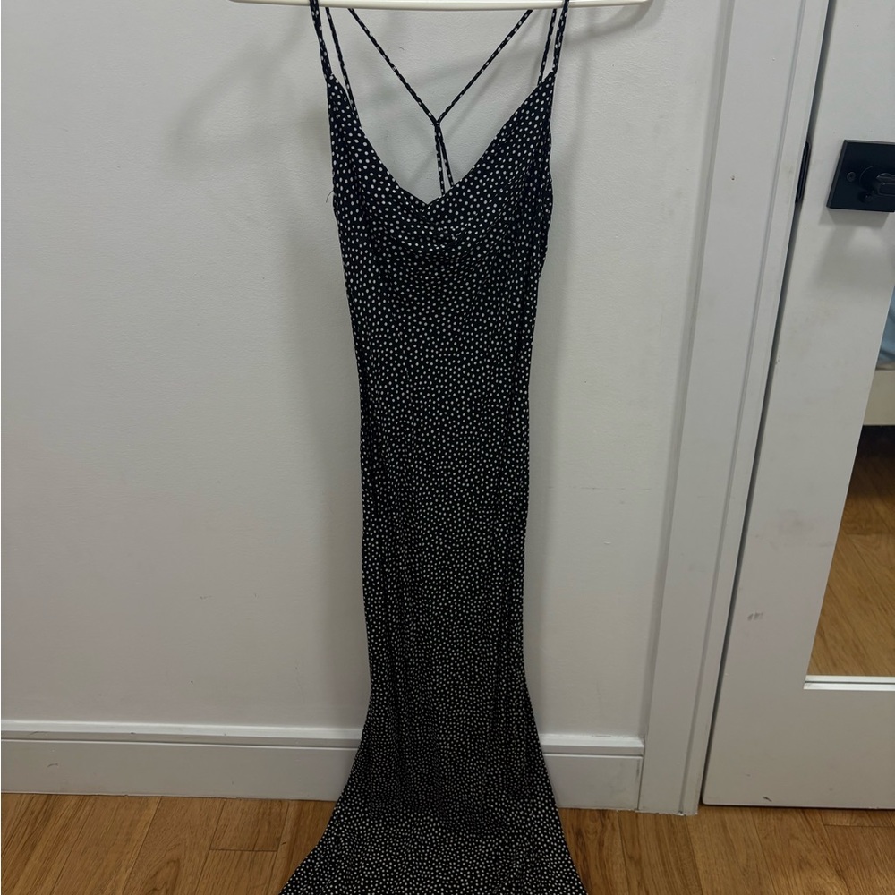 Zara Black and White Maxi Dress sleeveless
